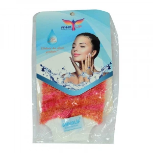 Lastikli El Geçmeli Yumuşak Eldiven Banyo Lifi Pembe-Tcu 20x10 Cm