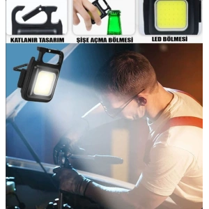 LED Işıklı Flash Özellikli 4 Modlu  Anahtarlık El Feneri