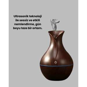 Led Işıklı Ultrasonik Oda Nemlendirici ve Uçucu Yağ Difüzörü