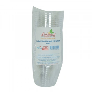 Lüks Kristal Bardak Sert Plastik Çay Kahve Su Otomat Bardağı 180 Ml 25 li 1 Paket