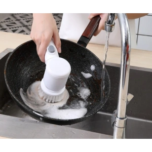 Magic Brush 5 in 1 Kablosuz Şarjlı Temizlik Fırçası | Çok Amaçlı Döner Başlıklı Elektrikli Banyo, Mutfak ve Fayans Temizleme Seti