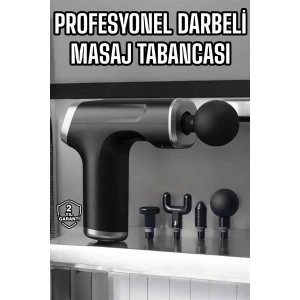 Masaj Tabancası 4 Başlıklı Kas ve Vücut Ağrıları İçin Şarjlı Darbeli
