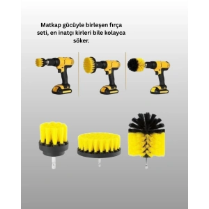 Matkap Uyumlu Temizlik Fırçası Seti 3’lü Çok Amaçlı