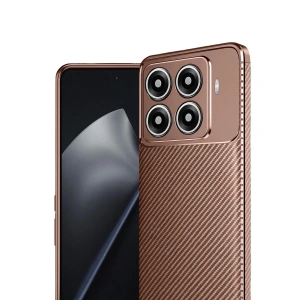 Mi 15t Pro Auto Fus Karbon Kapak - Kahverengi