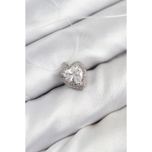 Misineli Kalp Model Gümüş Renk Hayalet Kolye