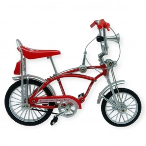 Model Araçlar -1:8 Metal Retro Pinokyo Bisiklet - Die -Cast 17 cm - Kırmızı - 1 ADET