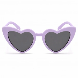 Mor Lila Retro Kalp Gözlük – 80’ler 90’lar Stil Parti Gözlüğü