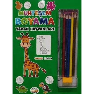 Muhteşem Boyama - Yaban Hayvanları + 6lı Boya Kalemi