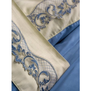 Nakışlı Çift Kişilik Saten Nev Takımı Amaya Bej