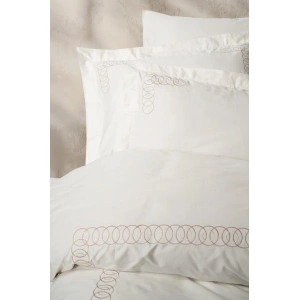 Nakışlı Çift Kişilik Saten Nev Takımı Riley Ekru