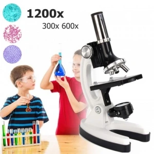 NikulaMikroskop Taşınabilir Set 28 Parça Eğitim Mikroskop Kiti 300x 600x Ve 1200x çocuklara (  )