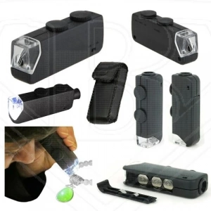 NikulaMini 60x 100x Zoom Lens Odak Takı Led Cep Mikroskop Büyüteç (  )