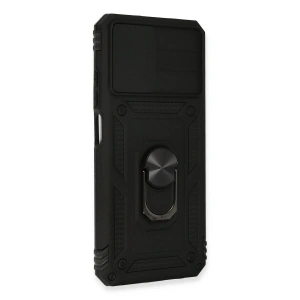 Note 10 Kılıf Pars Lens Yüzüklü  - Siyah