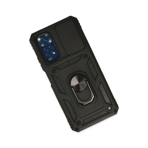 Note 11 Kılıf Pars Lens Yüzüklü  - Siyah