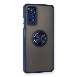Note 11 Pro Kılıf Montreal Yüzüklü  Kapak - Lacivert