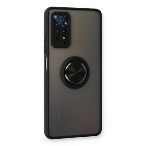 Note 11 Pro Kılıf Montreal Yüzüklü  Kapak - Siyah