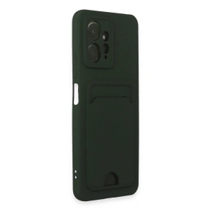 Note 12 4g Kılıf Kelvin Kartvizitli  - Koyu Yeşil
