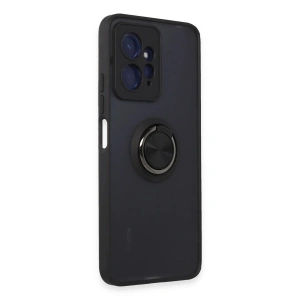 Note 12 4g Kılıf Montreal Yüzüklü  Kapak - Siyah