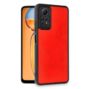 Note 12 Pro 4g Kılıf Aras Deri Kapak - Kırmızı