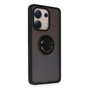 Note 13 4g Kılıf Montreal Yüzüklü  Kapak - Siyah