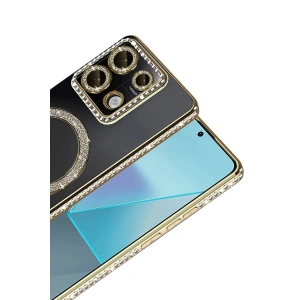 Note 13 Pro 4g Joke Simli Magneticsafe Kılıf - Gold