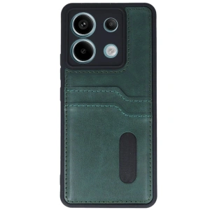 Note 13 Pro 4g Kılıf Sara Kartvizitli Deri Kılıf - Koyu Yeşil