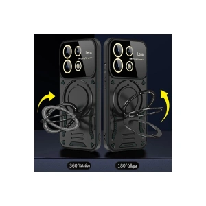 Note 13 Pro 5g Kılıf Joy Lens Standlı Kapak - Lacivert