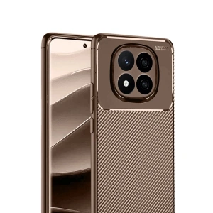 Note 14 Pro 5g Kılıf Auto Fus Karbon Kapak - Kahverengi