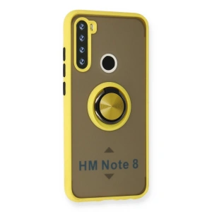 Note 8 Kılıf Montreal Yüzüklü  Kapak - Sarı