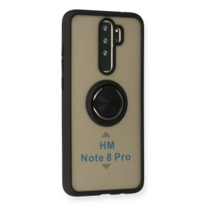 Note 8 Pro Kılıf Montreal Yüzüklü  Kapak - Siyah