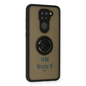 Note 9 Kılıf Montreal Yüzüklü  Kapak - Siyah