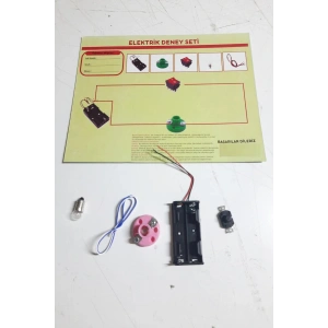 Okul Deney Seti - Elektrik Seti Ampul - Pil Yatağı - Duy -Düğme Seti