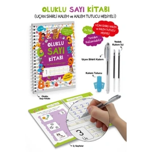 Oluklu Sayı Kitabı / Uçan Sihirli Kalem ve Kalem Tutucu Hediyeli - 3+