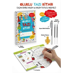 Oluklu Yazı Kitabı (anetil) / Uçan Sihirli Kalem ve Kalem Tutucu Hediyeli