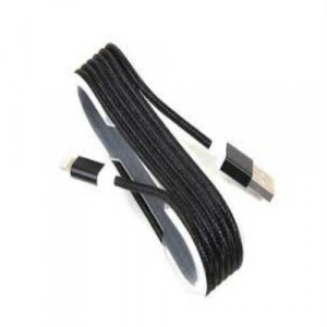 Örgü Şeklinde Renkli Çelik Şarj Data Kablosu - Siyah
