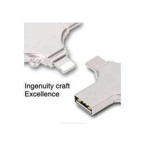 Otg 4in1 Cep Telefonu Çok Fonksiyonlu Usb Flash Bellek 128 Gb Type-c, Micro Sd Ve Kart Okuyucu