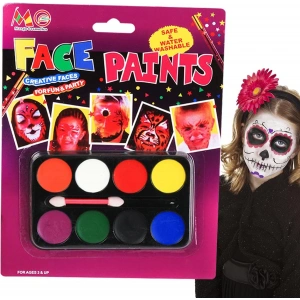 Palyaço Yüz Boyama Seti Fırçalı Makyaj Boyama Seti 8 Renk