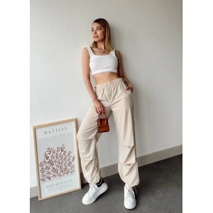 Paraşüt pantolon bej