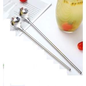 Paslanmaz Metal 2 li Kaşıklı Pipet Fırça Seti