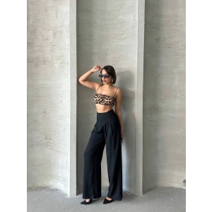 Pileli keten pantolon