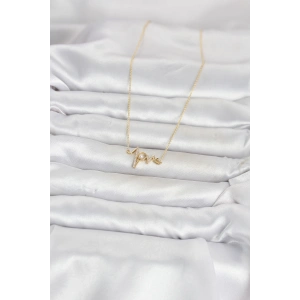 Pirinç Gold Renk Kalp Ritmi Model Kadın Kolye