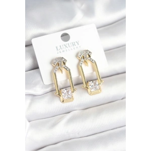 Pirinç Gold Renk Vintage Kadın Küpe