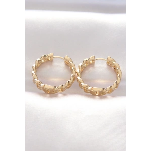 Pirinç Gold Renk Zincir Model Halka Küpe