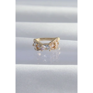 Pirinç Gold Renk Zirkon Taş Kaplama Earcuff Küpe