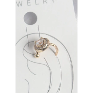 Pirinç Gold Renk Zirkon Taşlı Kadın Kıkırdak Küpe