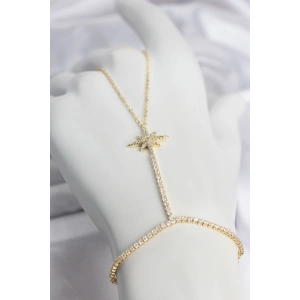 Pirinç Gold Renk Zirkon Taşlı Kutup Yıldızı Model Şahmeran