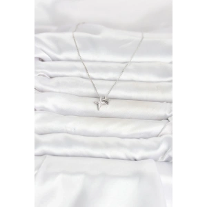 Pirinç Gümüş Renk Minimal Kutup Yıldızı Model Kadın Kolye