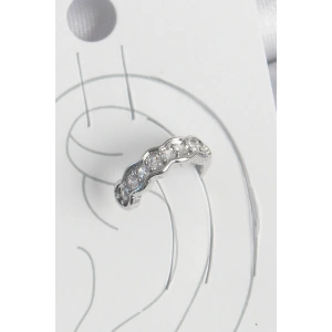 Pirinç Gümüş Renk Zirkon Taşlı Kıkırdak Model Kadın Küpe