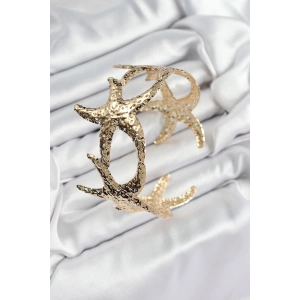Pirinç Sıralı Deniz Yıldızı Model Gold Renk Kadın Pazu Bileklik