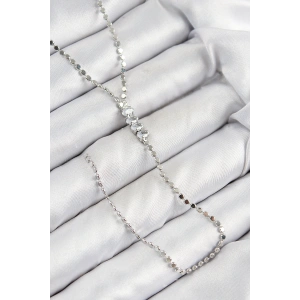 Pirinç Zirkon Taşlı Ezme Zincirli Model Gümüş Renk Y Kolye